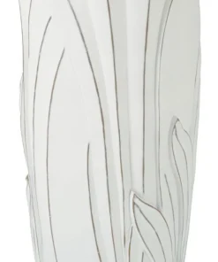 Vase en céramique blanc décorations en relief Gardy