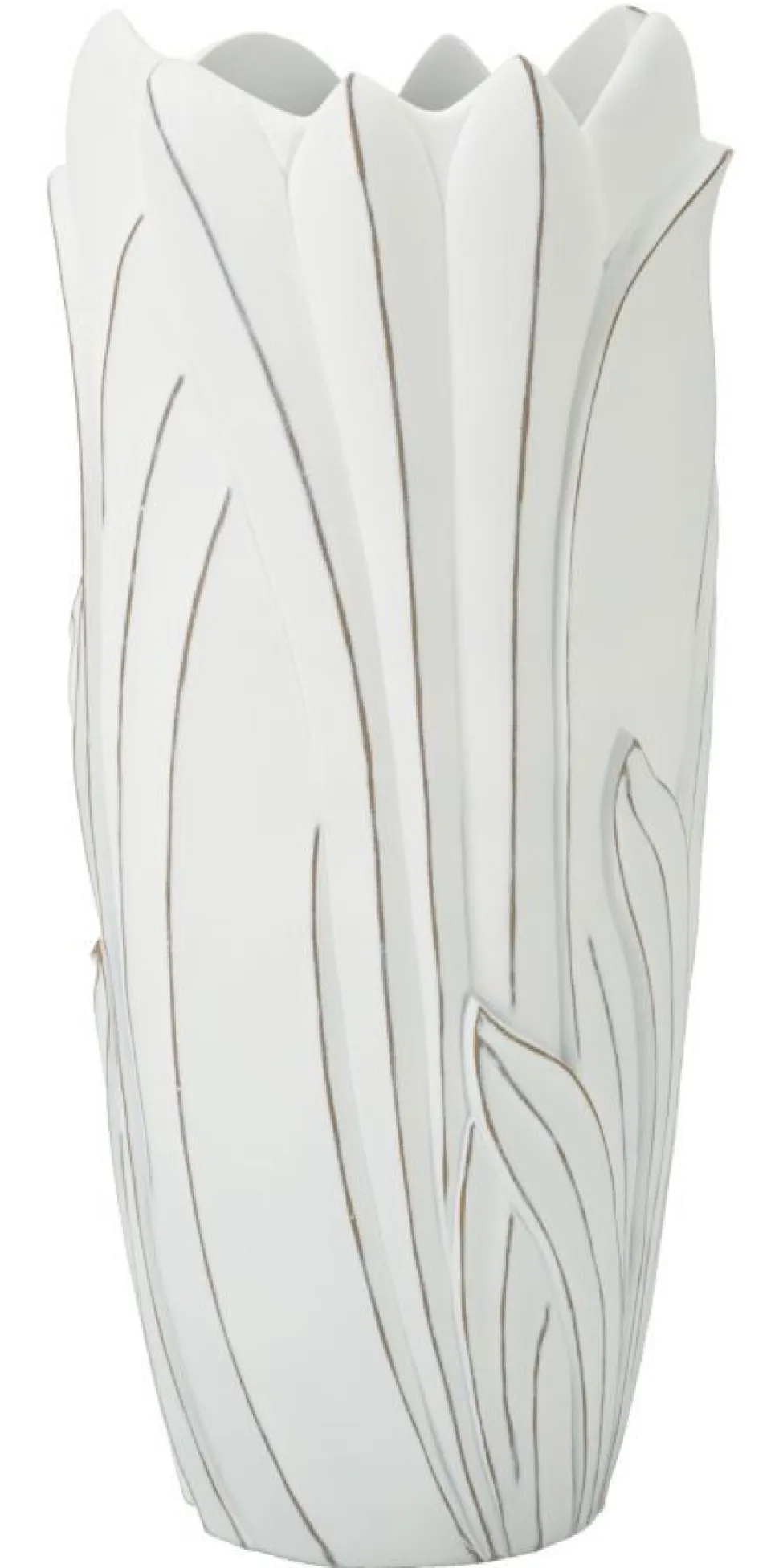 Vase en céramique blanc décorations en relief Gardy