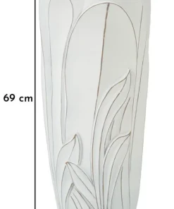 Vase en céramique blanc décorations en relief Gardy