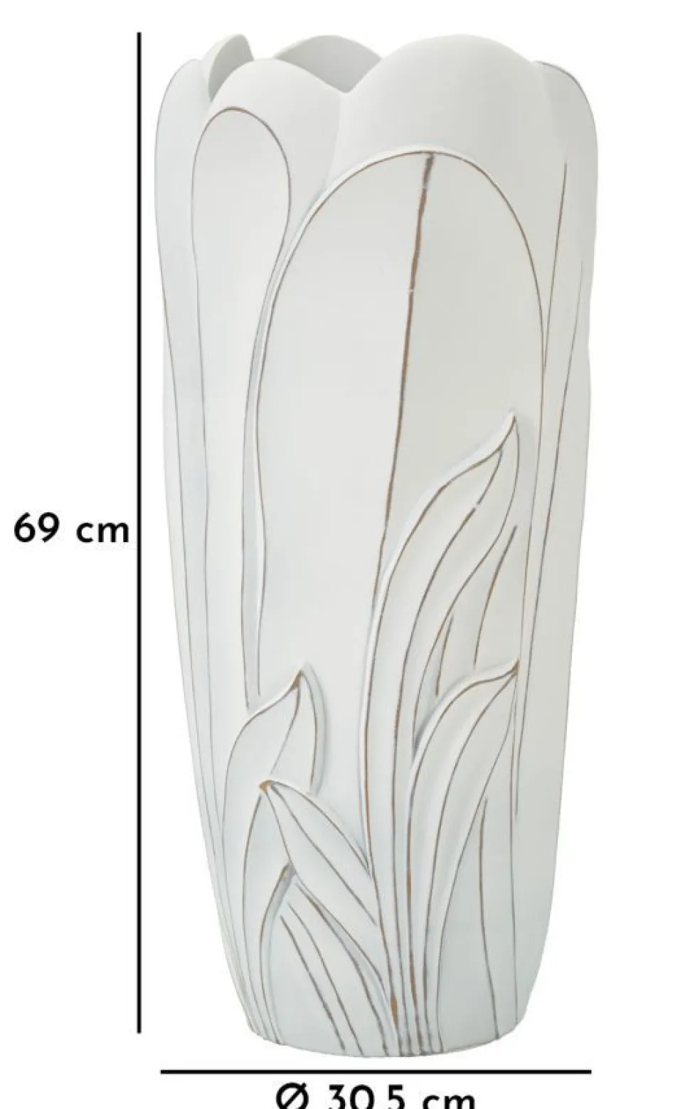 Vase en céramique blanc décorations en relief Gardy