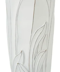 Vase en céramique blanc décorations en relief Gardy