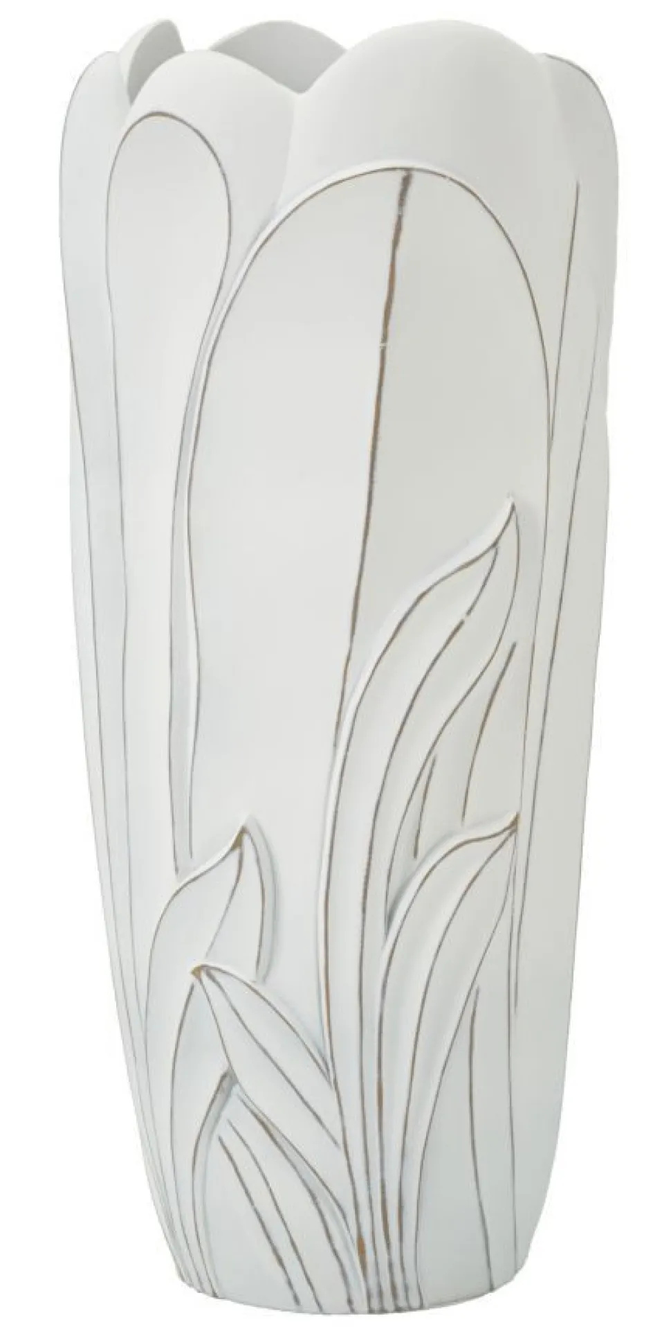 Vase en céramique blanc décorations en relief Gardy