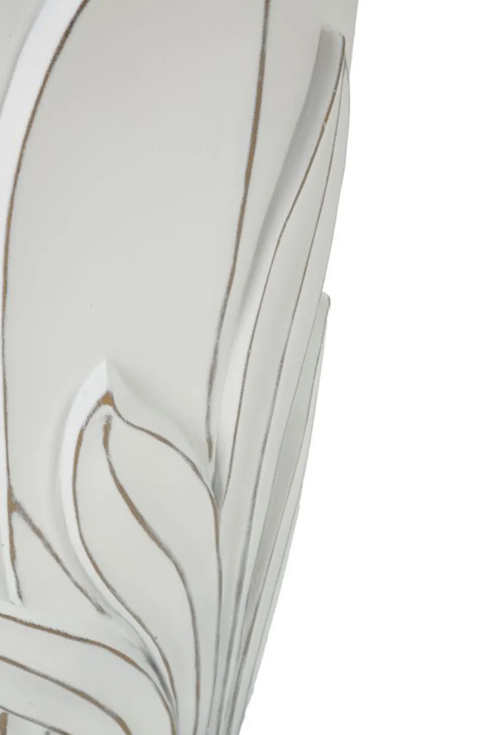Vase en céramique blanc décoré en relief