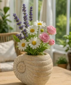 Vase en forme de coquillage sablé