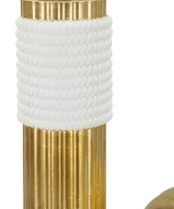 Vase en polyrésine dorée et blanche
