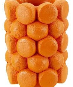 Vase en polyrésine motif Oranges Orange