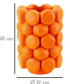 Vase en polyrésine motif Oranges Orange