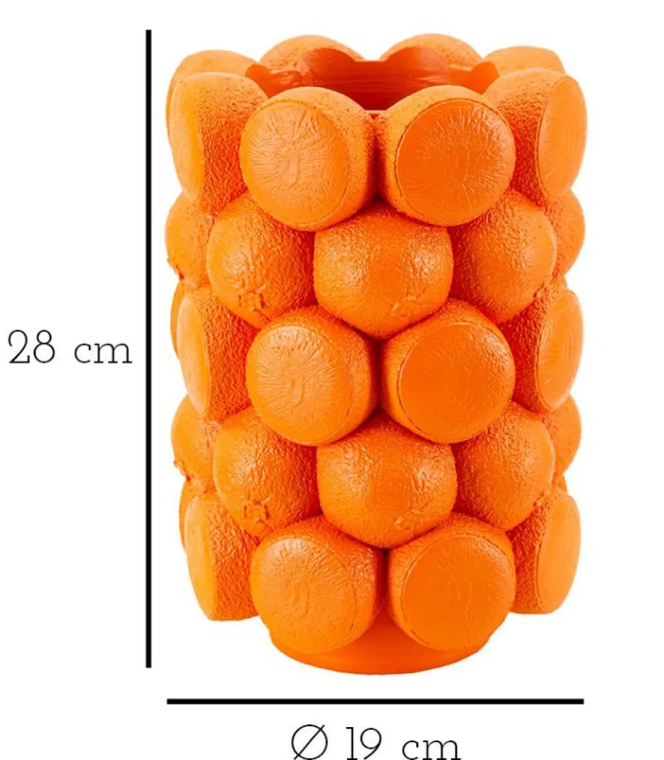 Vase en polyrésine motif Oranges Orange