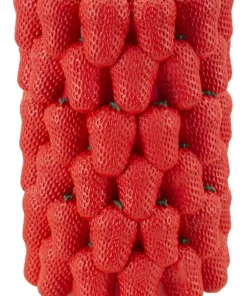 Vase en polyrésine rouge fraises