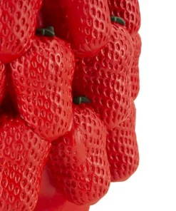 Vase en polyrésine rouge fraises