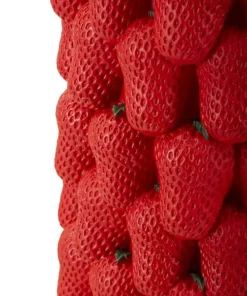 Vase en polyrésine rouge fraises