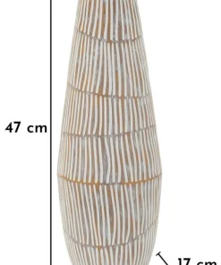 Vase en résine Hanoi finition naturelle avec gravures raffinées