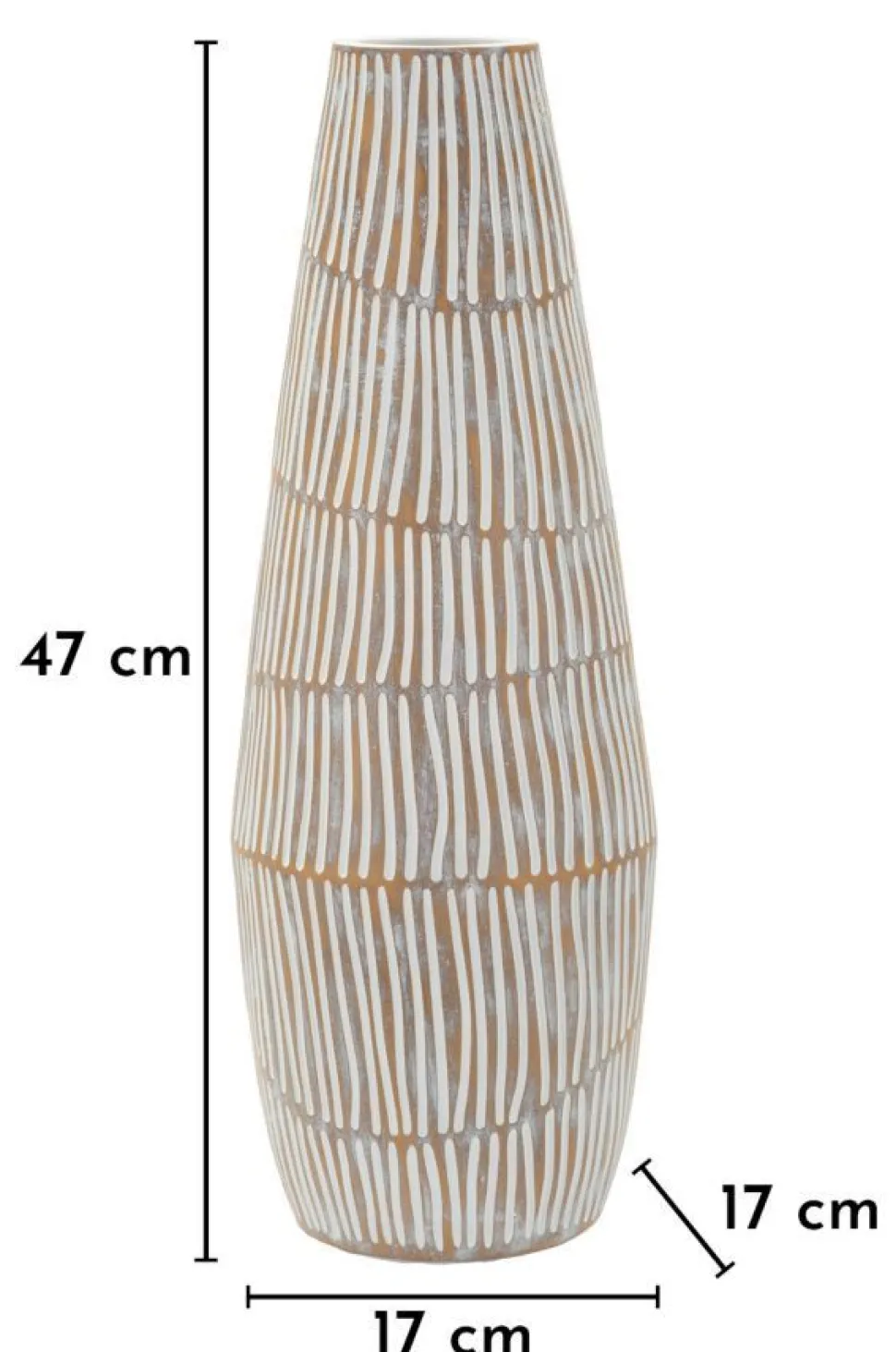 Vase en résine Hanoi finition naturelle avec gravures raffinées