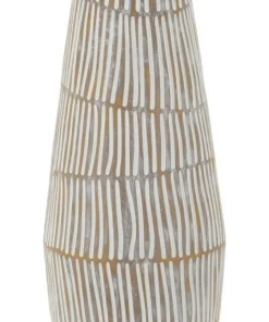 Vase en résine Hanoi finition naturelle avec gravures raffinées