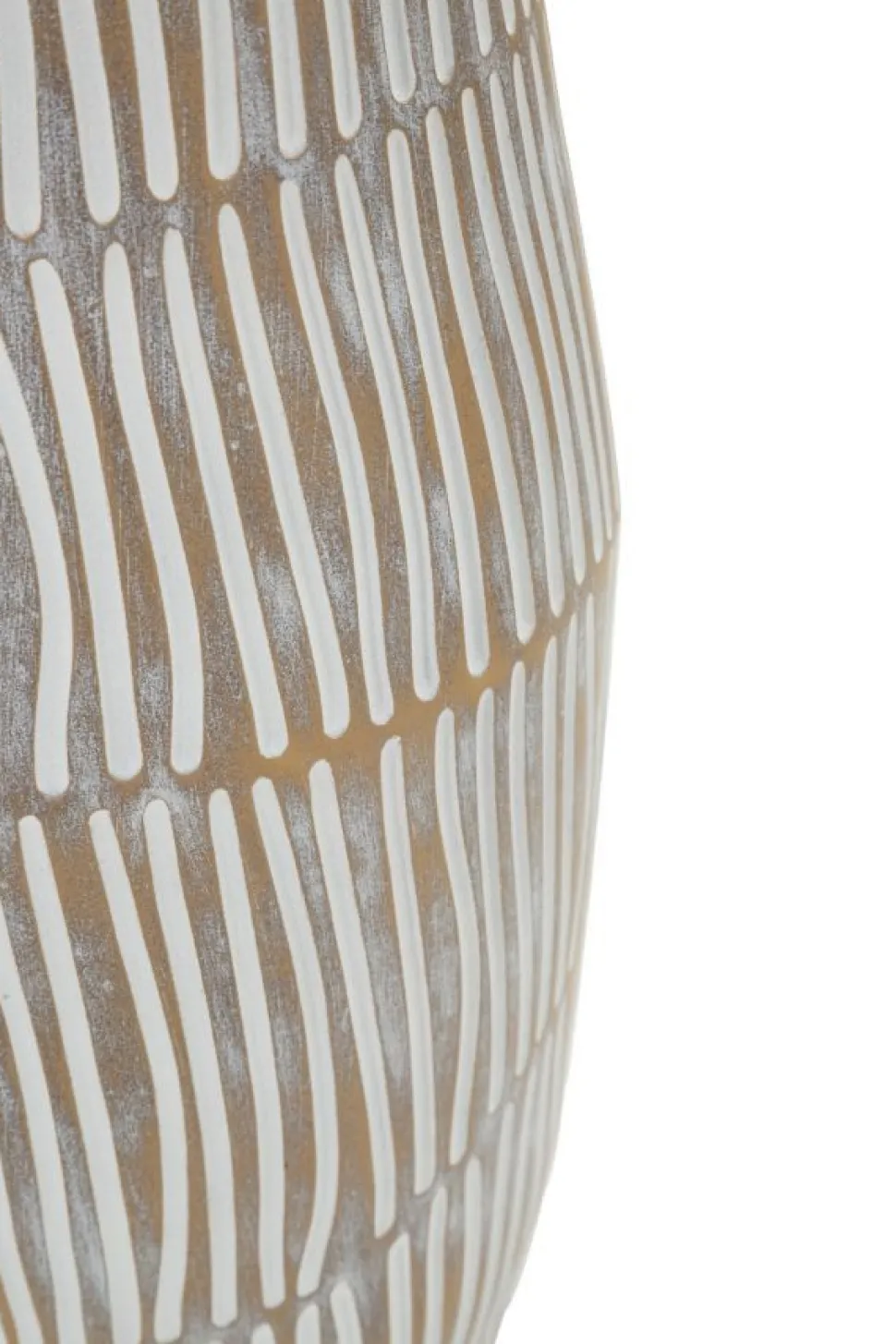 Vase en résine Hanoi finition naturelle avec gravures raffinées