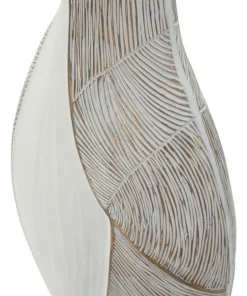 Vase en résine Ho Chi Minh blanc et doré