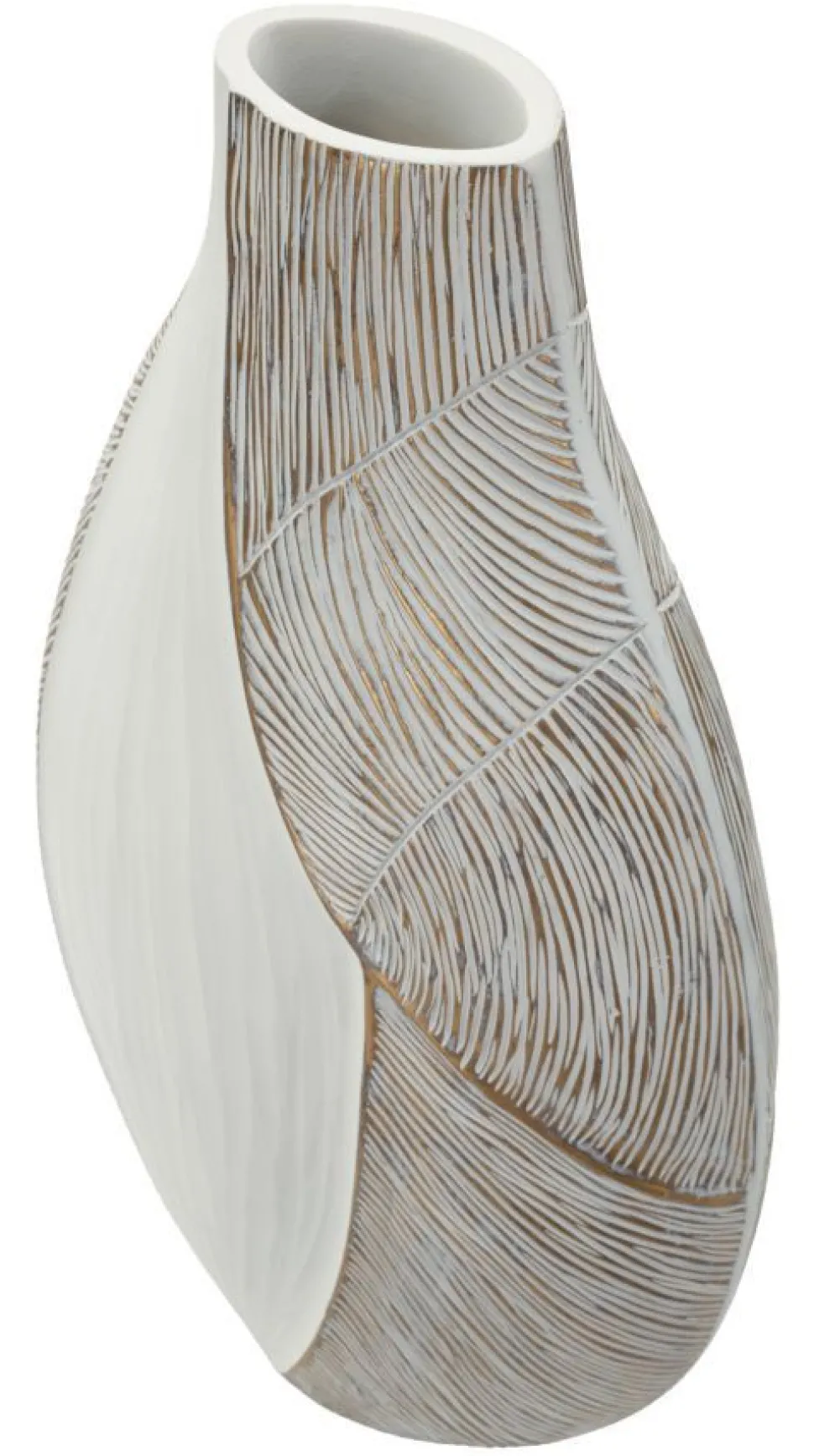 Vase en résine Ho Chi Minh blanc et doré