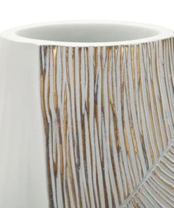 Vase en résine Ho Chi Minh blanc et doré