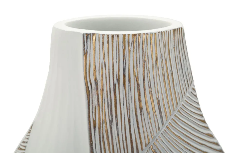 Vase en résine Ho Chi Minh blanc et doré