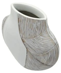 Vase en résine Ho Chi Minh Blanc et doré