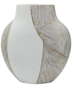 Vase en résine Ho Chi Minh Blanc et doré