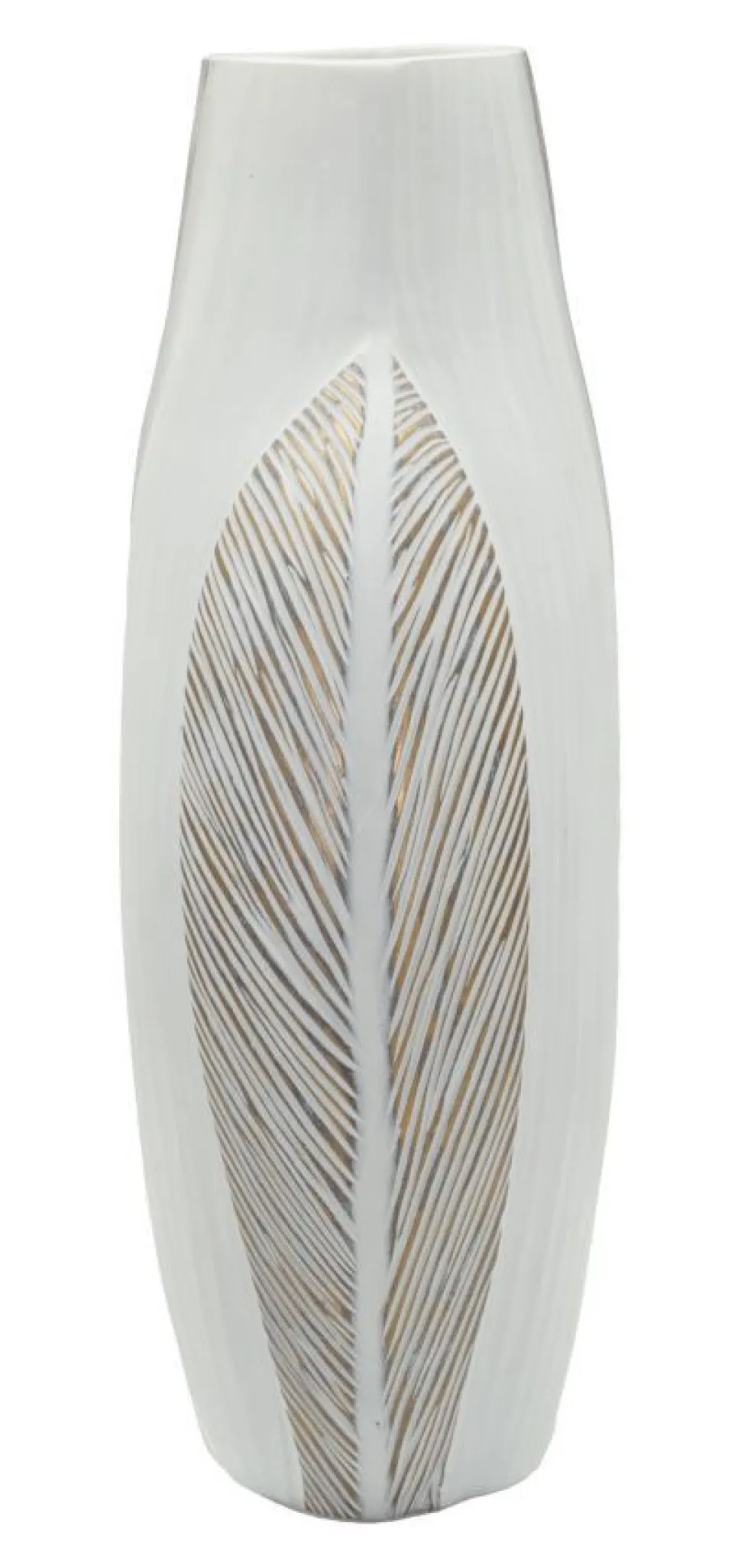 Vase en résine Ho Chi Minh Blanc et doré