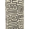 Vase en résine Nairobi décor géométrique crème et noir