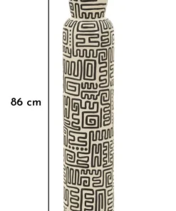 Vase en résine Nairobi motifs graphiques noirs