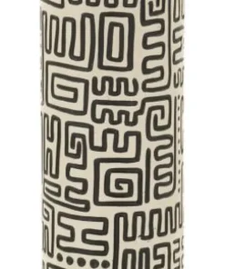 Vase en résine Nairobi motifs graphiques noirs