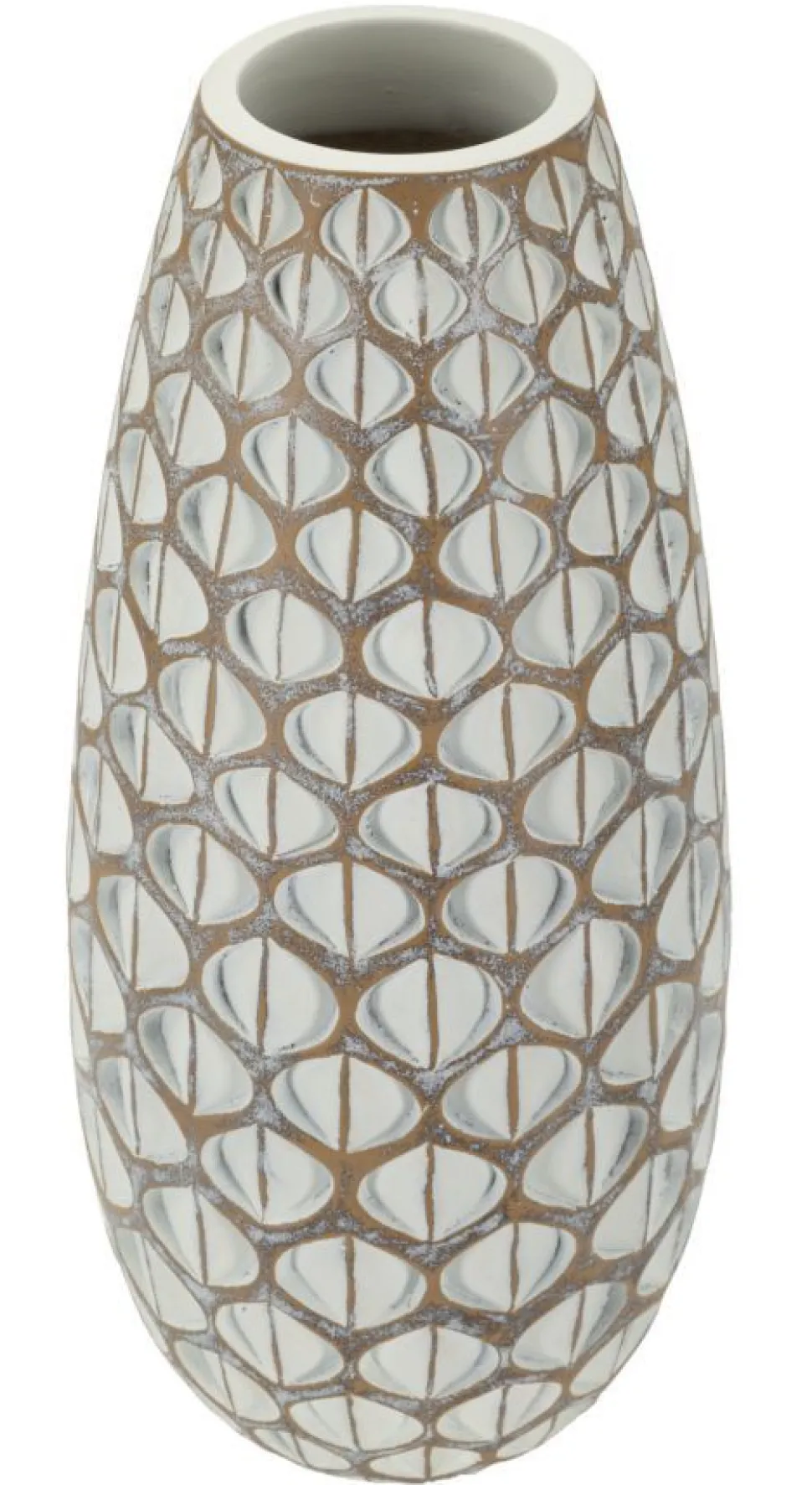 Vase en résine Tibet texture géométrique
