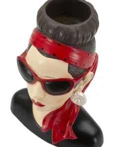 Vase Femme Hollywood Polyresine Noir et Rouge