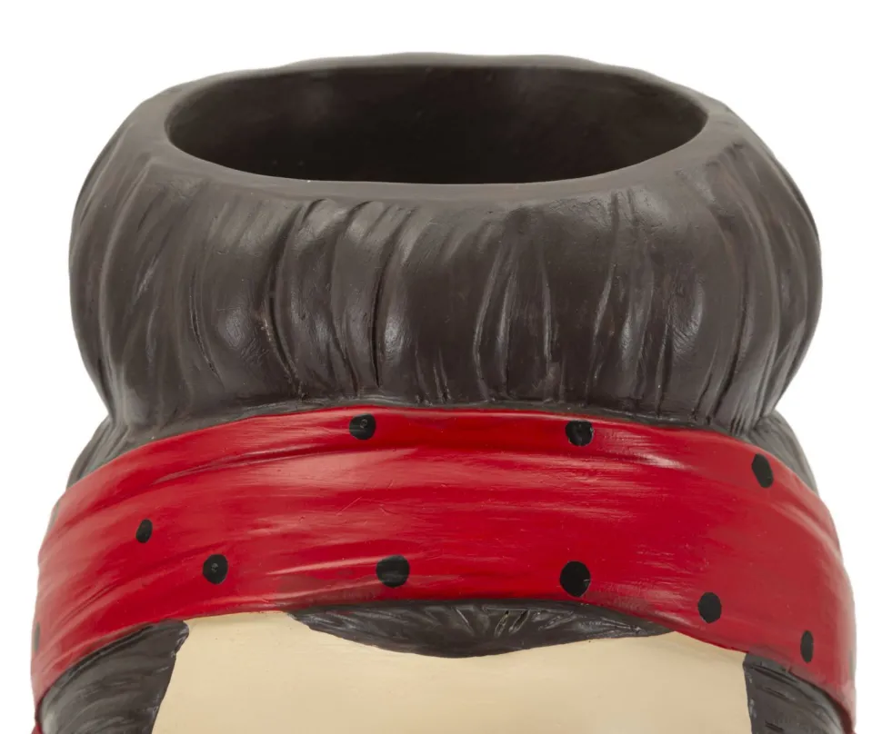 Vase Femme Hollywood Polyresine Noir et Rouge