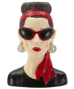Vase Femme Hollywood Polyresine Noir et Rouge