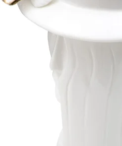 Vase femme porcelaine blanche décorations dorées