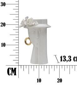 Vase femme porcelaine blanche décorations dorées