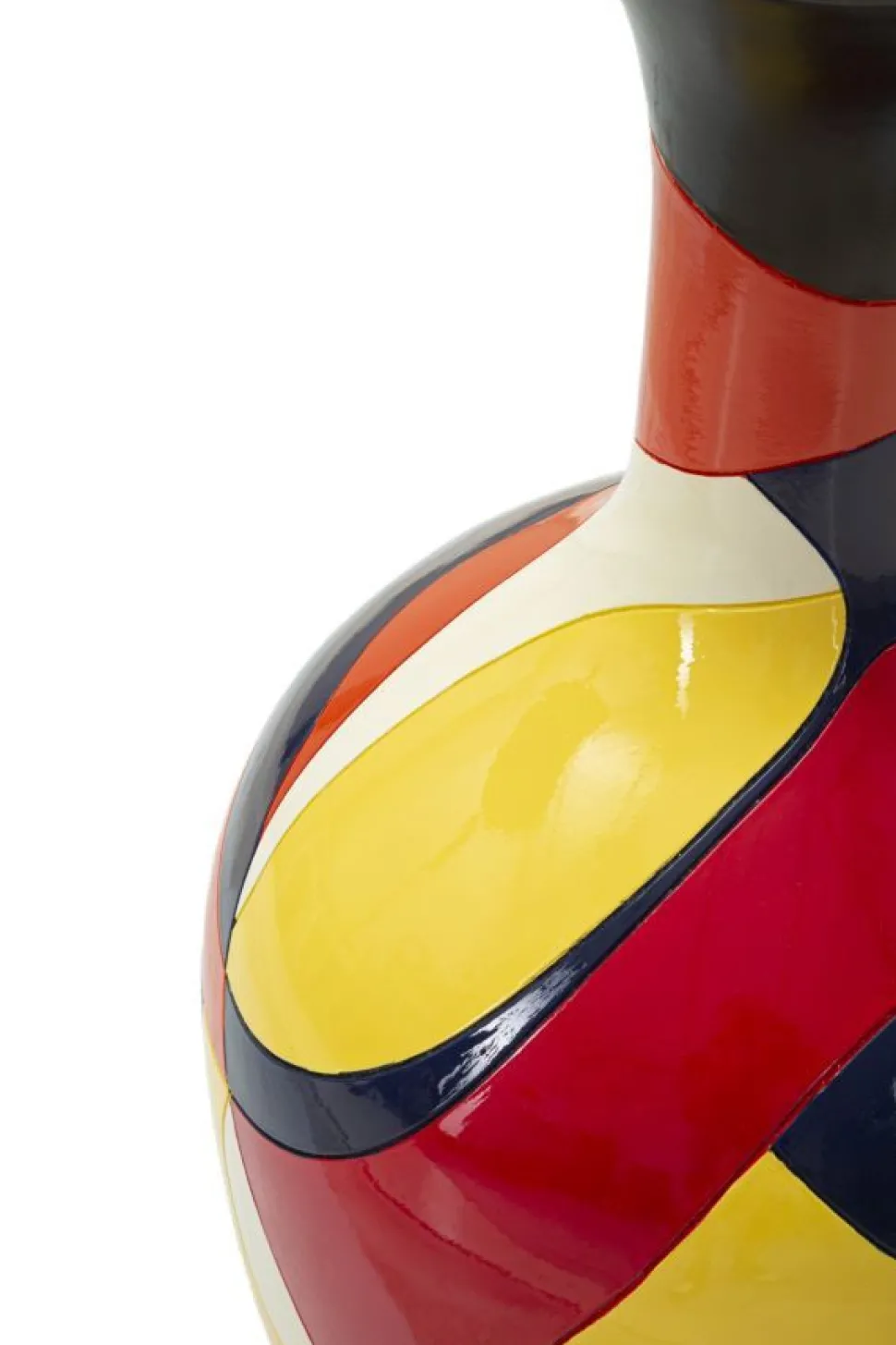 Vase géométrique multicolore en polyrésine