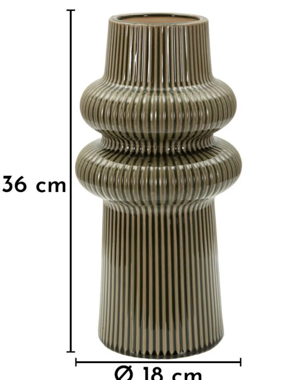 Vase harmonieux en céramique sculptée couleur taupe