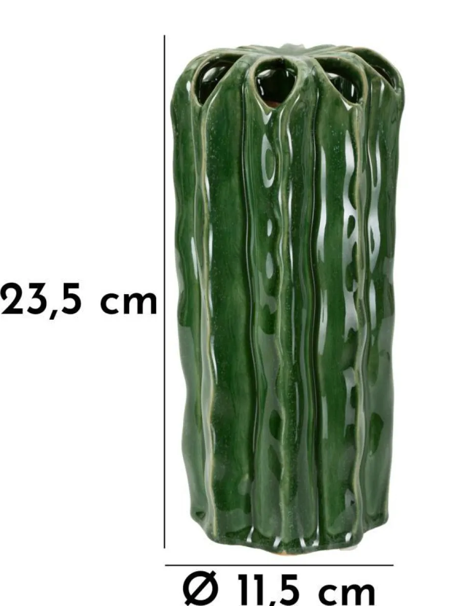 Vase haut effet cactus vert