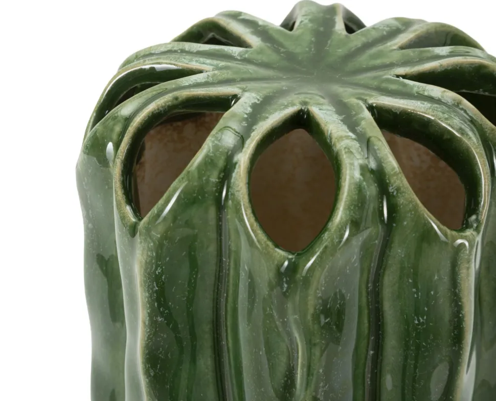 Vase haut effet cactus vert