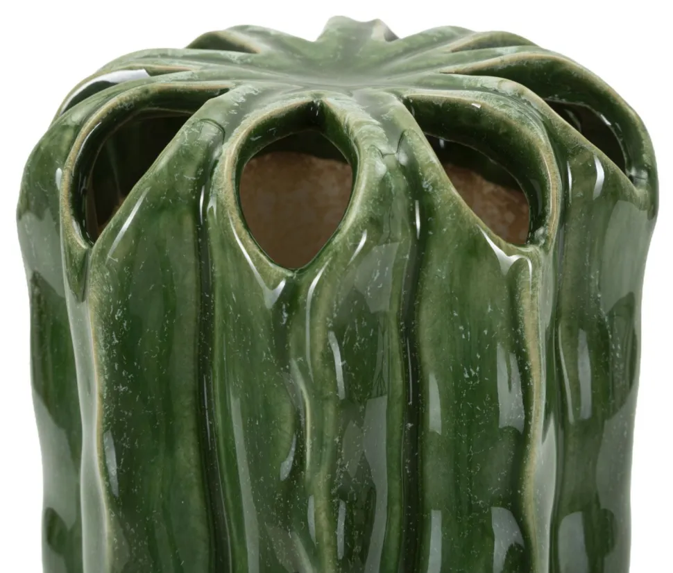Vase haut effet cactus vert