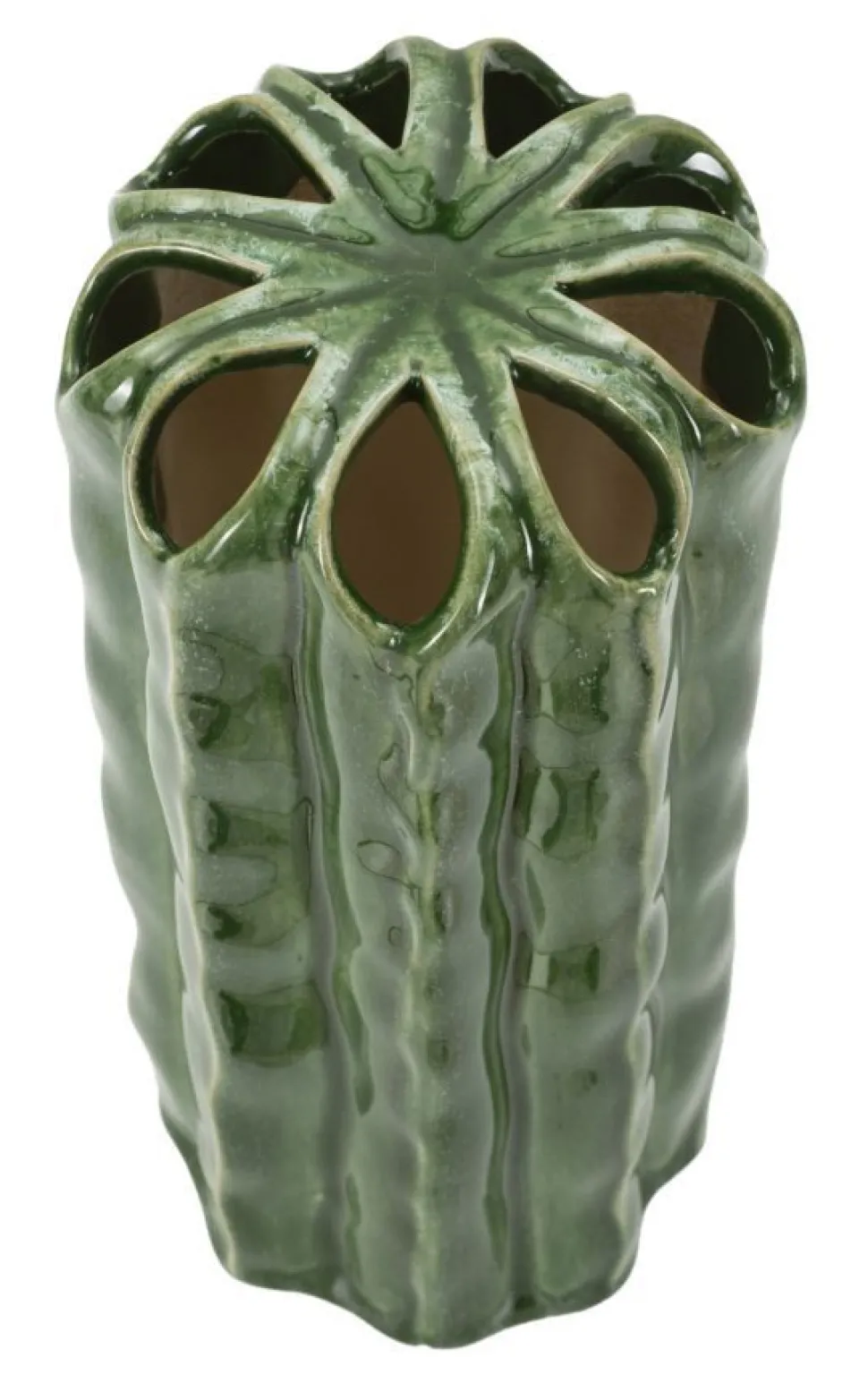 Vase haut effet cactus vert