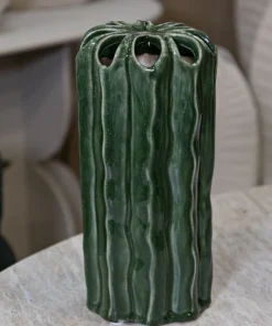 Vase haut effet cactus vert