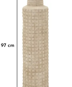 Vase haut en surface sablée couleur Pierre naturelle