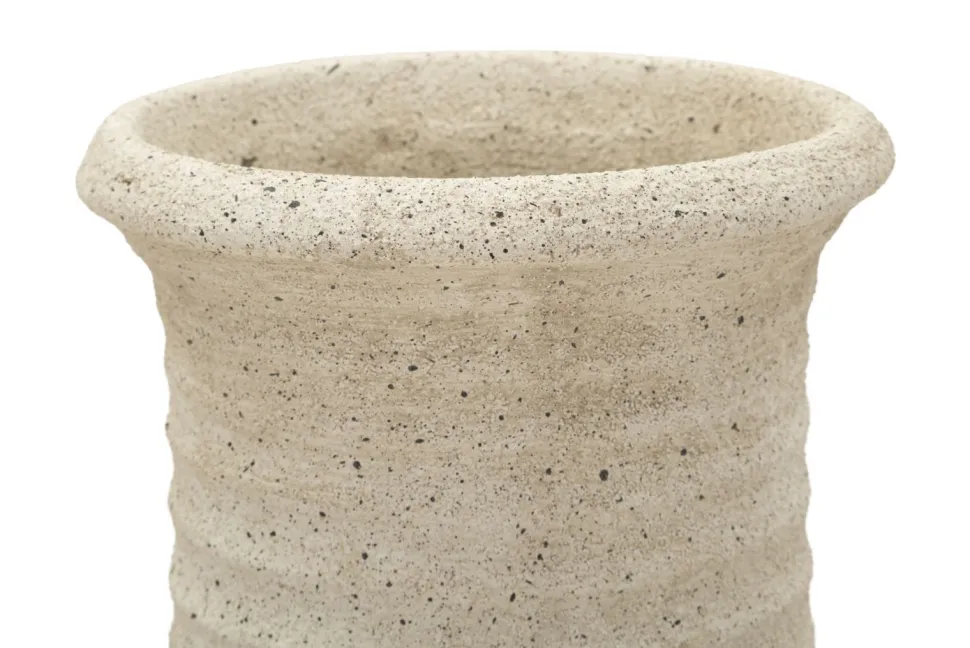 Vase haut en surface sablée couleur Pierre naturelle