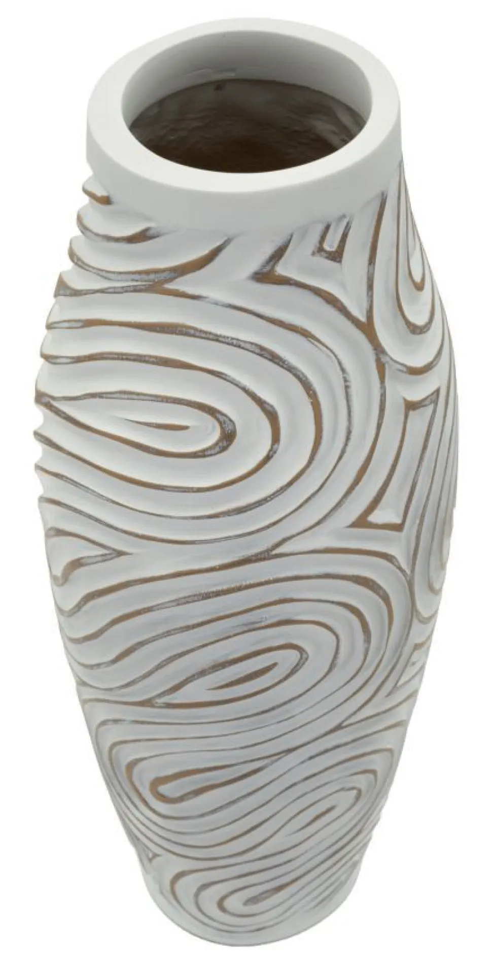 Vase haut Oblix en résine décoré spirale