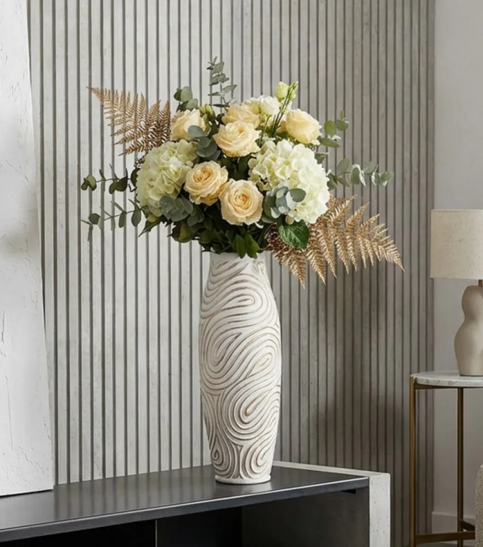 Vase haut Oblix en résine décoré spirale