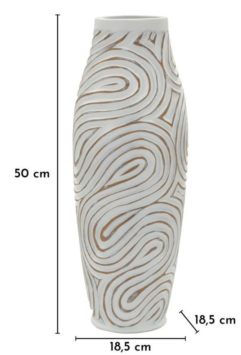 Vase haut Oblix en résine décoré spirale