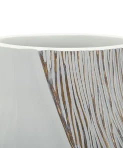 Vase Ho Chi Minh Résine Blanche et Dorée
