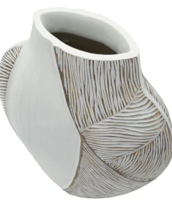 Vase Ho Chi Minh Résine Blanche et Dorée