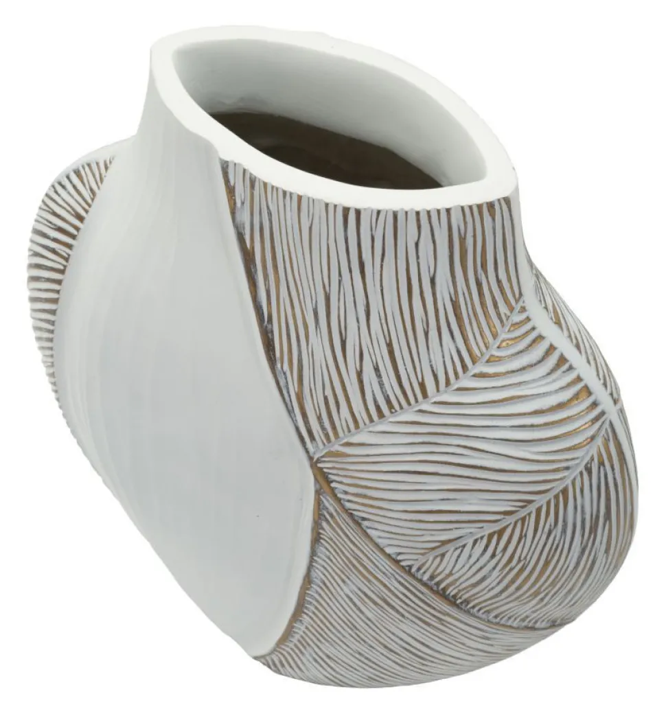 Vase Ho Chi Minh Résine Blanche et Dorée